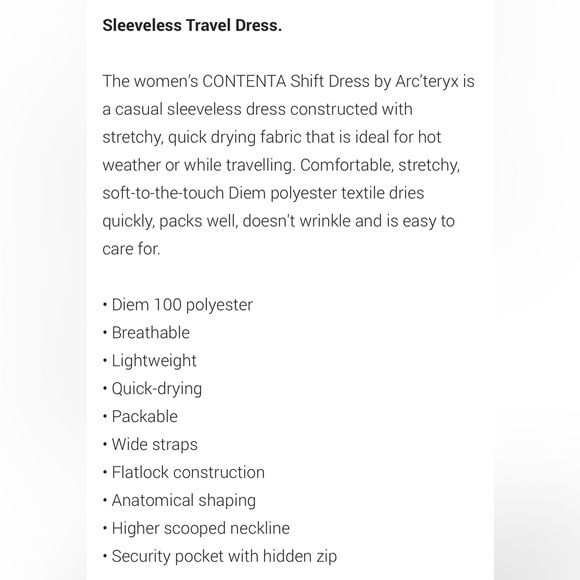 Arcteryx Contenta Shift Dress L Sleeveless Pink Sport Travel Dress Pockets - Picture 2 of 13
